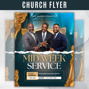 Midweek Service Church Flyer, Bible Study and Prayer Night Flyer, Editable Church Flyer Template, Canva Church Event Flyer