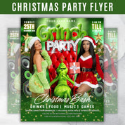 Christmas Party Flyer, Nightclub Flyer For Christmas Celebration, Holiday Dj Party Flyer Template, Canva Editable Santa Party Flyer