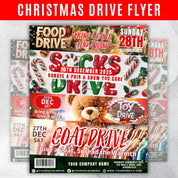 Customizable Christmas Drive Flyer for Toy, Food, Socks, and Coat Drives - Perfect for Community Events