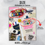 Vision Board Flyer, Vision Board Party Flyer,Manifesting Event Flyer,Vision Board Party Flyer,Manifestation board party flyer,Canva Template