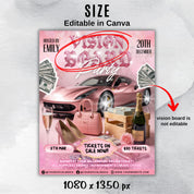 Vision Board Flyer, Vision Board Party Flyer,Manifesting Event Flyer,Vision Board Party Flyer,Manifestation board party flyer,Canva Template