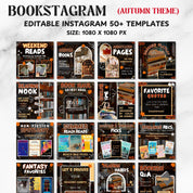 800+Bookstagram Templates,Bookish Social Media Kit,Instagram Posts,Carousel & Stories,Bookish Insta Reels for Book Lovers,Authors, Bloggers