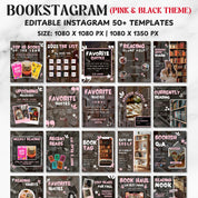 800+Bookstagram Templates,Bookish Social Media Kit,Instagram Posts,Carousel & Stories,Bookish Insta Reels for Book Lovers,Authors, Bloggers