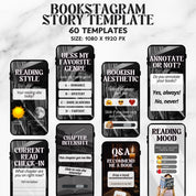 Bookstagram Bundle,Bookish Social Media Kit,Cozy Post,Carousel,Reels,Story & Flatlay For Book Lovers,Authors, Bloggers Social Media Content