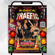 Trendy Traffic Party Flyer Template for Adult DJ Nightclub Events - Hot Girls Party Vibes