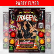 Trendy Traffic Party Flyer Template for Adult DJ Nightclub Events - Hot Girls Party Vibes