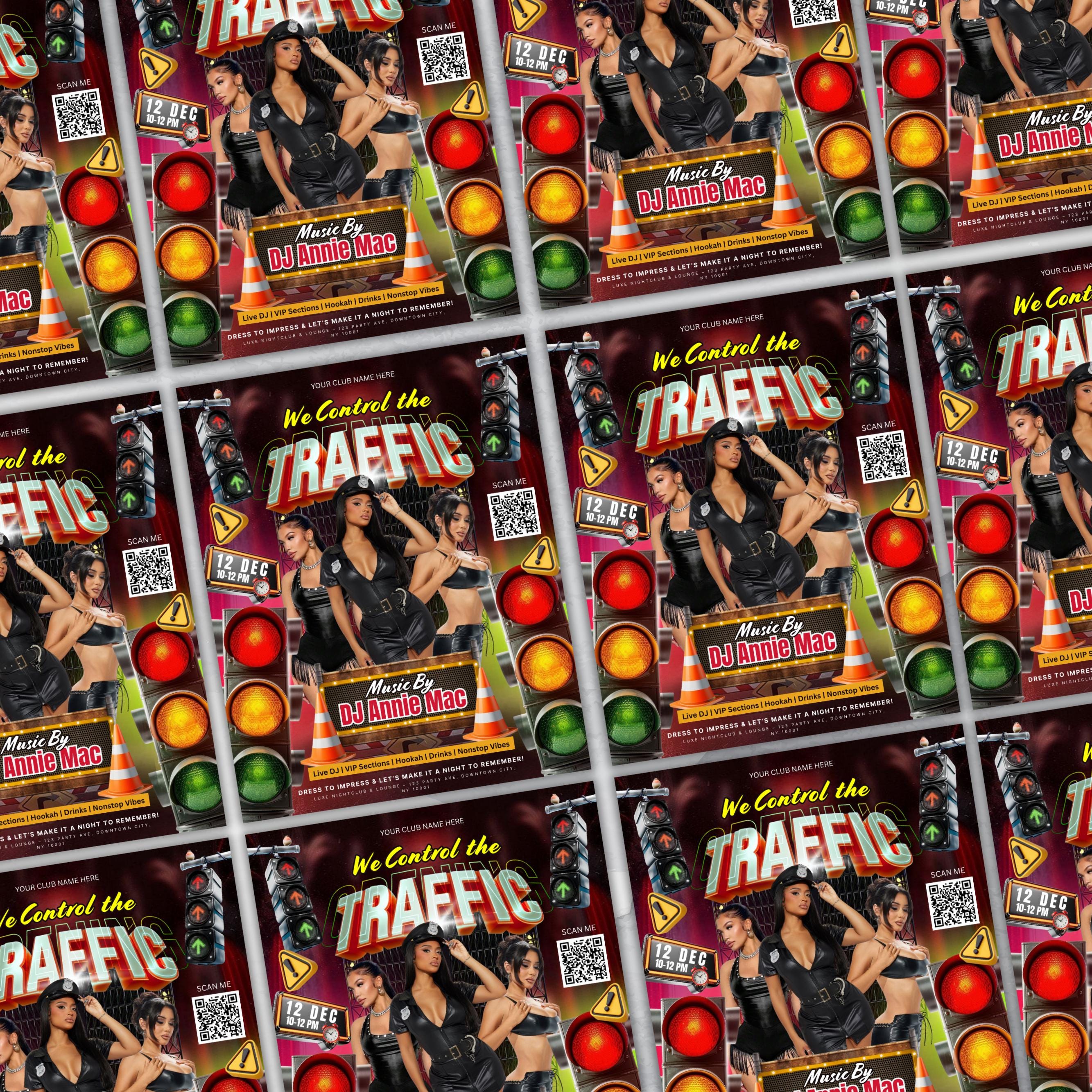 Trendy Traffic Party Flyer Template for Adult DJ Nightclub Events - Hot Girls Party Vibes