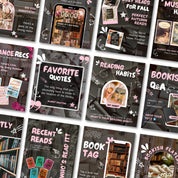 Aesthetic Bookstagram Template, Trendy IOS Cozy Bookish Instagram for Book Lovers,Authors,Readers,Influencer,Bloggers & Social Media Content