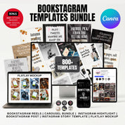 800+Bookstagram Templates,Bookish Social Media Kit,Instagram Posts,Carousel & Stories,Bookish Insta Reels for Book Lovers,Authors, Bloggers