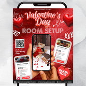 Room Setup Valentines Booking Flyer, Valentine Room Setup Flyer, Valentines Day Flyer, Room Decoration Flyer,Hotel Book Flyer,Canva Template