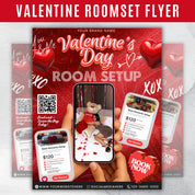Room Setup Valentines Booking Flyer, Valentine Room Setup Flyer, Valentines Day Flyer, Room Decoration Flyer,Hotel Book Flyer,Canva Template