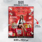 Tax Preparation Flyer, Valentine's Tax Flyer, Tax Season, Tax Prep Season Flyer, Accountant Flyer, Tax Prep Instagram Template
