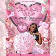 Raffle Flyer For Valentines Day, DIY Flyer Template Design, February Giveaway Flyer, Valentine's Raffle Ticket Flyer, Canva Editable Flyer
