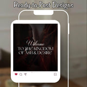 Dark Romance Bookstagram Template, Red And Black Instagram Templates For Dark Romance Author, Author Engagement Social Media Marketing Post