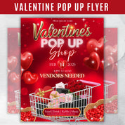 Valentine Pop Up Shop Flyer, Valentine Event Flyer Template, Pop Up Shop Flyer, Cute Valentine's Day Flyer, February Event Pop Up Shop Flyer