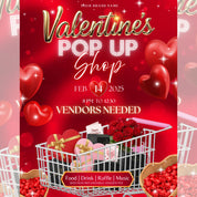 Valentine Pop Up Shop Flyer, Valentine Event Flyer Template, Pop Up Shop Flyer, Cute Valentine's Day Flyer, February Event Pop Up Shop Flyer