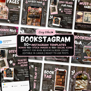 Aesthetic Bookstagram Template, Trendy IOS Cozy Bookish Instagram for Book Lovers,Authors,Readers,Influencer,Bloggers & Social Media Content