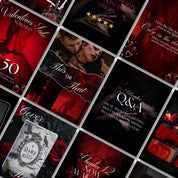 Bookstagram Template For Dark Romance,Romance Author Instagram Post,Book Marketing Canva Templates, Author Engagement Social Media Marketing