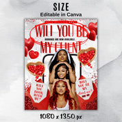 February Booking Flyer Template - Valentine's Day Hair, Lash & Makeup Specials