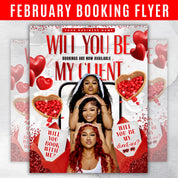 February Booking Flyer Template - Valentine's Day Hair, Lash & Makeup Specials