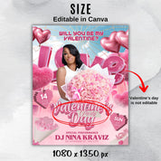Valentine's Nightclub Flyer Template - Romantic Party Invite for Clubs & Events