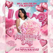 Valentine's Nightclub Flyer Template - Romantic Party Invite for Clubs & Events