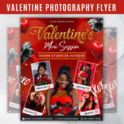 Valentine's Mini Session Photography Flyer Template - Customizable Booking Flyer