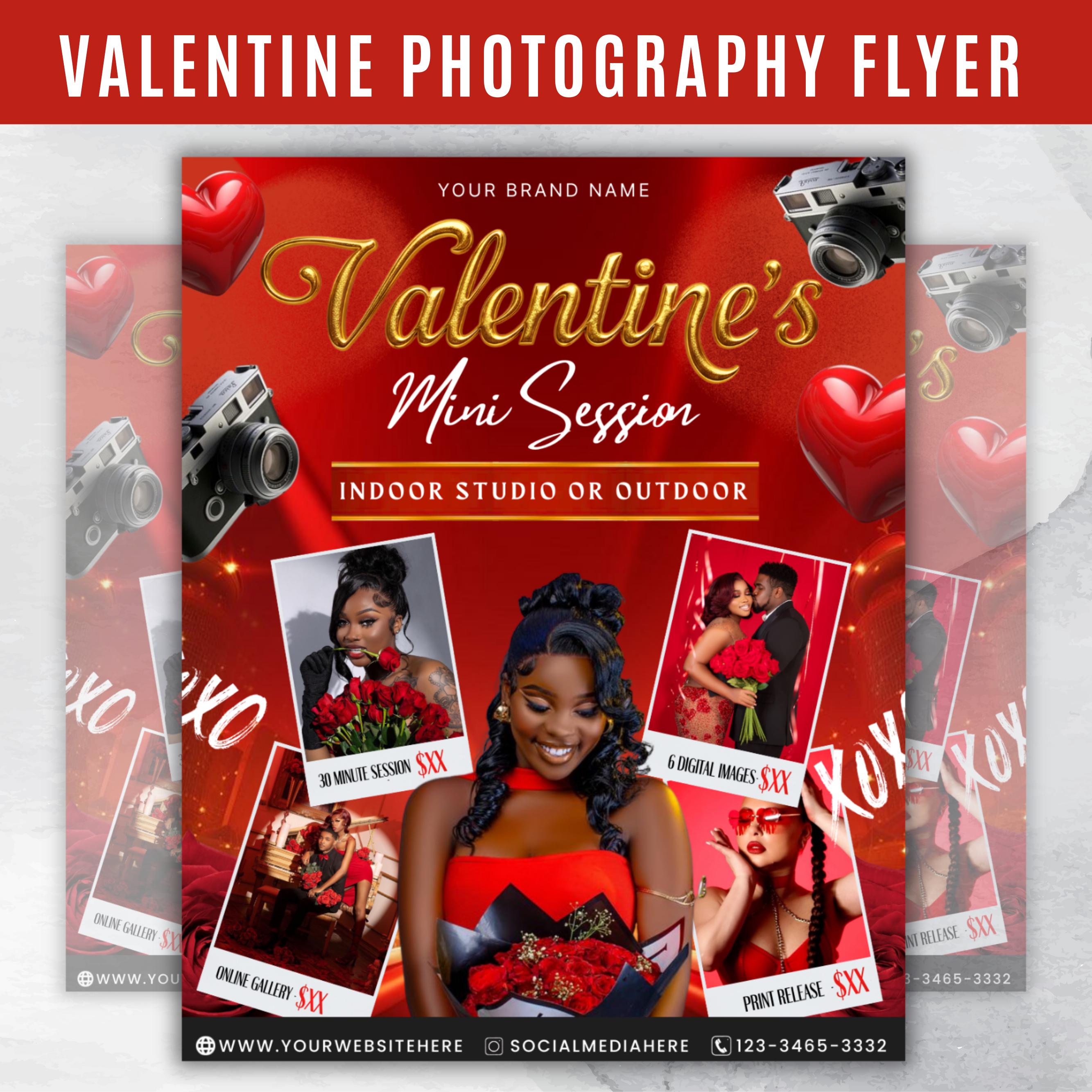 Valentine's Mini Session Photography Flyer Template - Customizable Booking Flyer