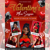 Valentine's Mini Session Photography Flyer Template - Customizable Booking Flyer