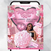 Raffle Flyer For Valentines Day, DIY Flyer Template Design, February Giveaway Flyer, Valentine's Raffle Ticket Flyer, Canva Editable Flyer