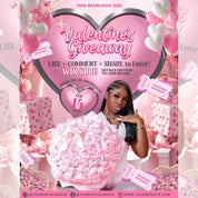 Giveaway Flyer For Valentines Day, DIY Flyer Template Design, February Raffle Flyer, Valentine's Giveaway Ticket Flyer, Canva Editable Flyer