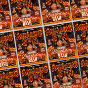 Aquarius Birthday Flyer For Her, Aquarius Fire Theme Birthday Flyer, Aquarius Szn Celebration Flyer, Canva Editable Aquarius Party Flyer