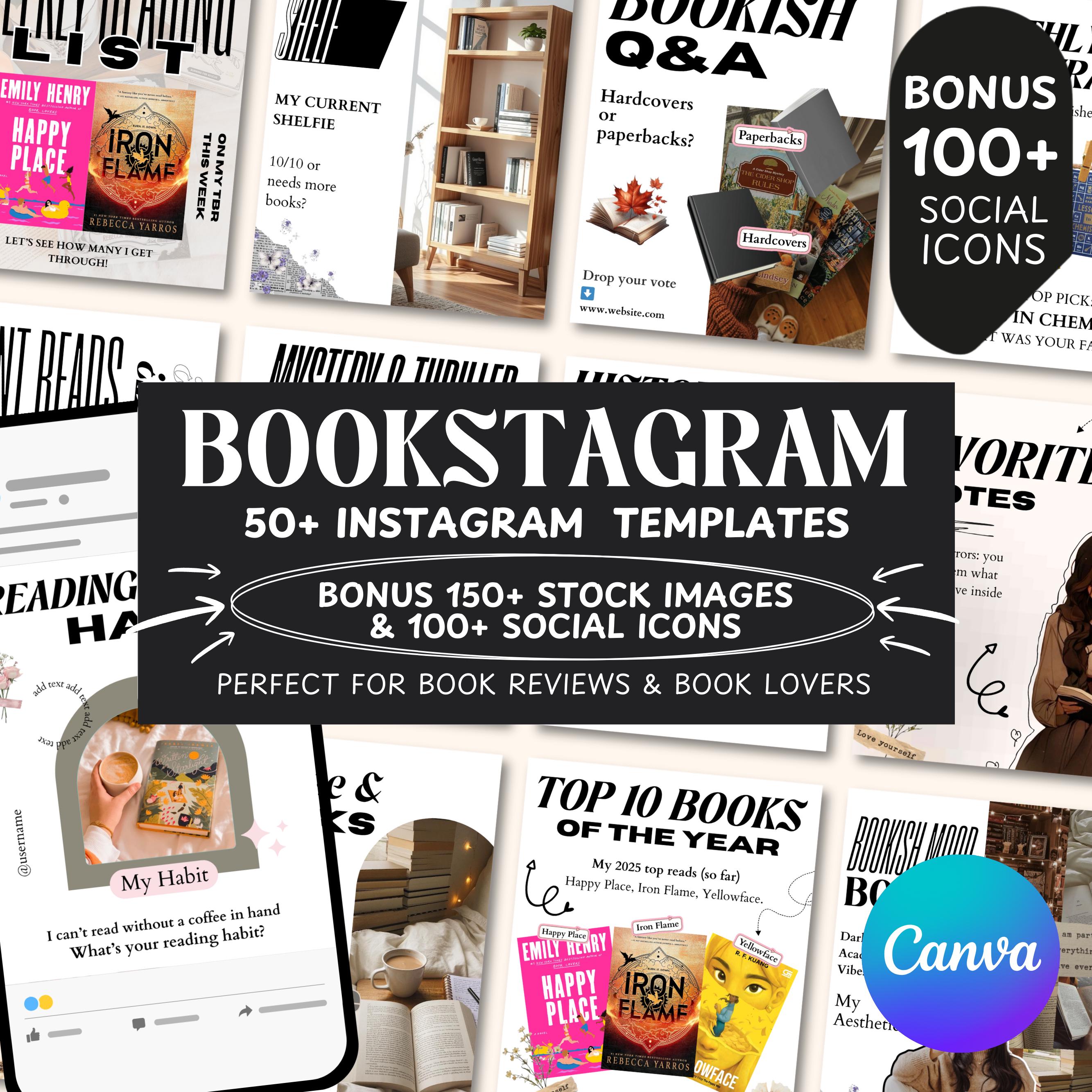 Bookstagram Canva Template, Bookstagram Book Review Template, Author Bookstagram Romance Template, Canva Template Social Media Bookstagram