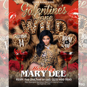 Cheetah Print Galentines Day Party Flyer, Wild Girls Night Party, DJ Nightclub Party Flyer, Canva Editable Leopard Print Girls Party Flyer