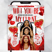 February Booking Flyer Template - Valentine's Day Hair, Lash & Makeup Specials