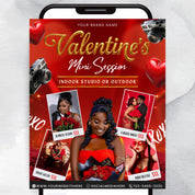Valentine's Mini Session Photography Flyer Template - Customizable Booking Flyer