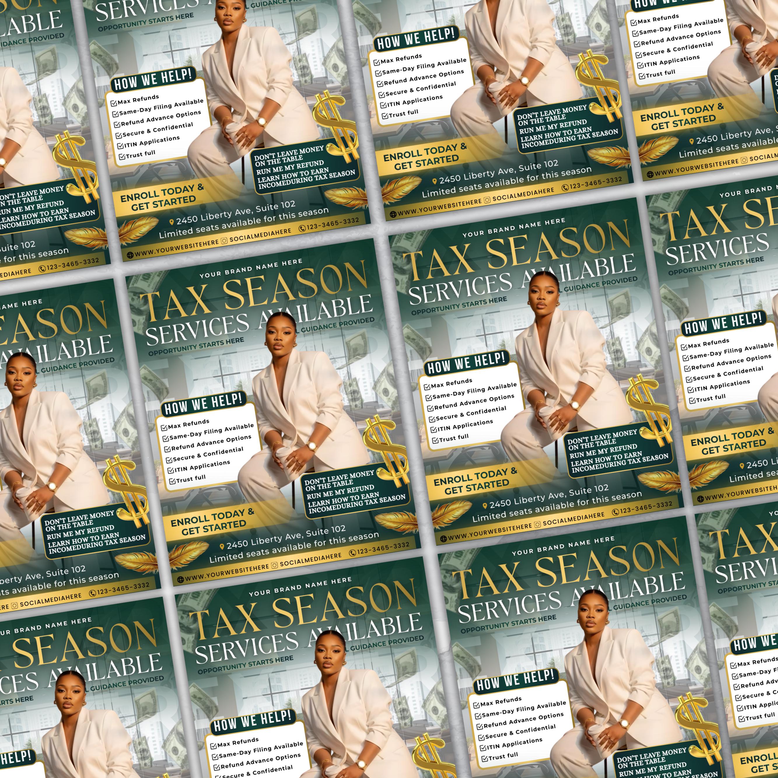 Professional Tax Service Flyer,Tax season, Modern Tax Prep Flyer,Tax Refund Preparation, Accountant Marketing Flyer,Canva Tax Business Flyer