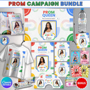 Vote Prom Queen Campagin Bundle, Google Theme Prom Party Favor, Prom Chip Bag, Candy Card Lollipop Tag, Prom Campaign Idea