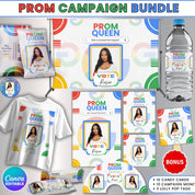 Vote Prom Queen Campagin Bundle, Google Theme Prom Party Favor, Prom Chip Bag, Candy Card Lollipop Tag, Prom Campaign Idea