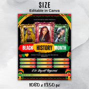 February Booking Flyer, Black History Month Flyer, Black History Hair Lashes Nails MUA Flyer, Canva Template