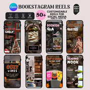 Aesthetic Cozy Bookstagram Reels for Authors, Book Lovers, Influencer, Content Creators, Bookstagram Reels Canva Author Marketing Bundle