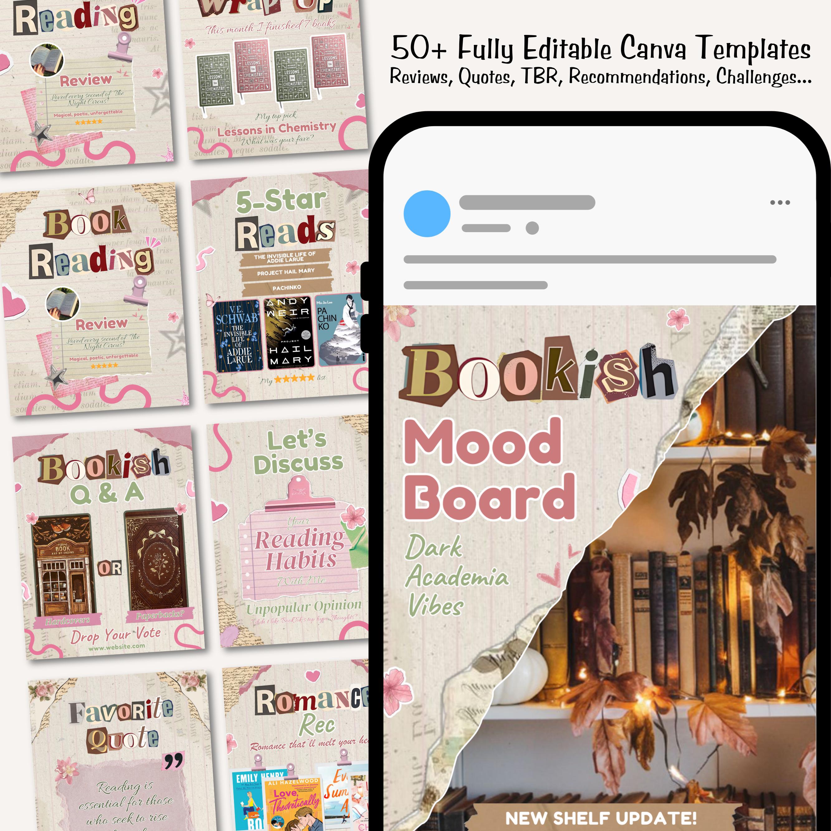 Scrapbook Themed Bookstagram Carousel & Booktok Instagram Post, Cozy Aesthetic Post for Book Lovers, Authors Bloggers Social Media Content