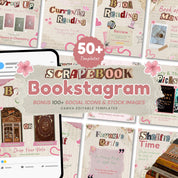 Scrapbook Themed Bookstagram Carousel & Booktok Instagram Post, Cozy Aesthetic Post for Book Lovers, Authors Bloggers Social Media Content