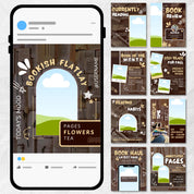 Brown Bookstagram Template, Trendy IOS Cozy Bookish Instagram for Book Lovers,Authors,Readers,Influencer,Bloggers & Social Media Content