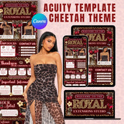 Cheetah Print Acuity Scheduling Template for Hair Stylists, Lash Techs and MUAs, Hairstylist Scheduling Website DIY Booking Site Canva