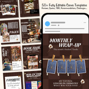 Aesthetic Bookstagram Carousel Template & Booktok Instagram Posts, Cozy Brownish Post for Book Lovers, Authors,Bloggers Social Media Content