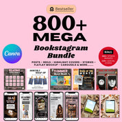 Bookstagram Template Instagram for Canva, Bookish Social Media Kit, Book Lover Social Media Post, Bookish Insta Reels ,Authors, Bloggers