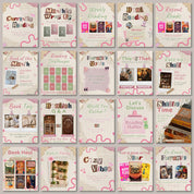 Scrapbook Themed Bookstagram Carousel & Booktok Instagram Post, Cozy Aesthetic Post for Book Lovers, Authors Bloggers Social Media Content