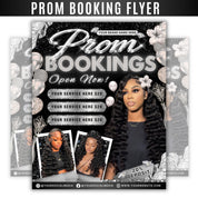 Prom Bookings Flyer, Prom Hair Flyer, Prom Queen MUA Flyer, Prom Sales Flyer, Prom Hairstylist Nails Lashes Makeup BraidsFlyer,MUAFlyerCanva