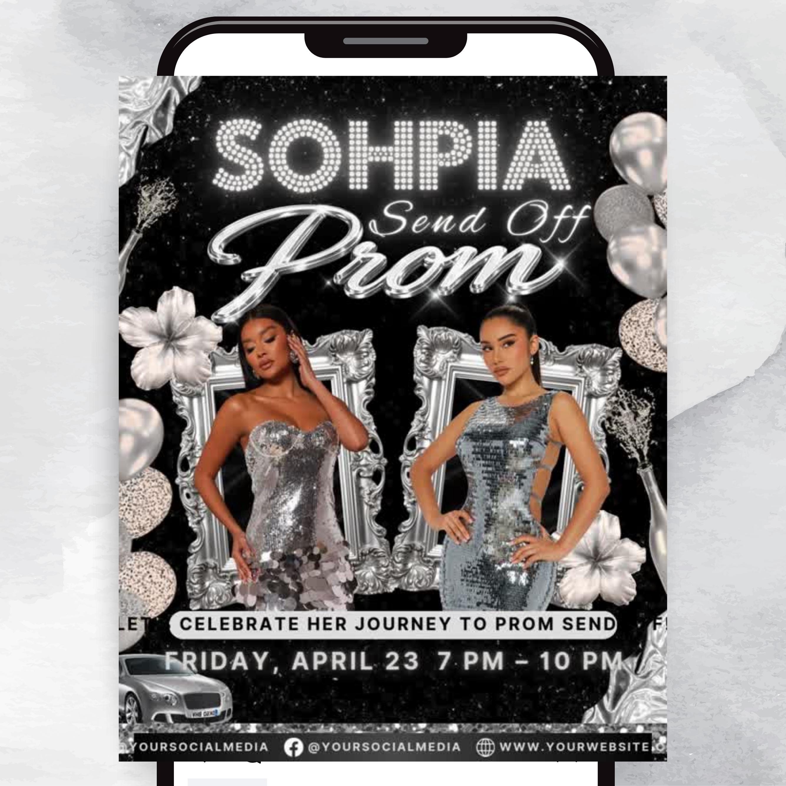 Prom Invitation, Prom Send Off Flyer, Prom Invitation Flyer, Prom Queen Flyer, Prom Sale Flyer, Prom Party Invite, Editable Canva Template